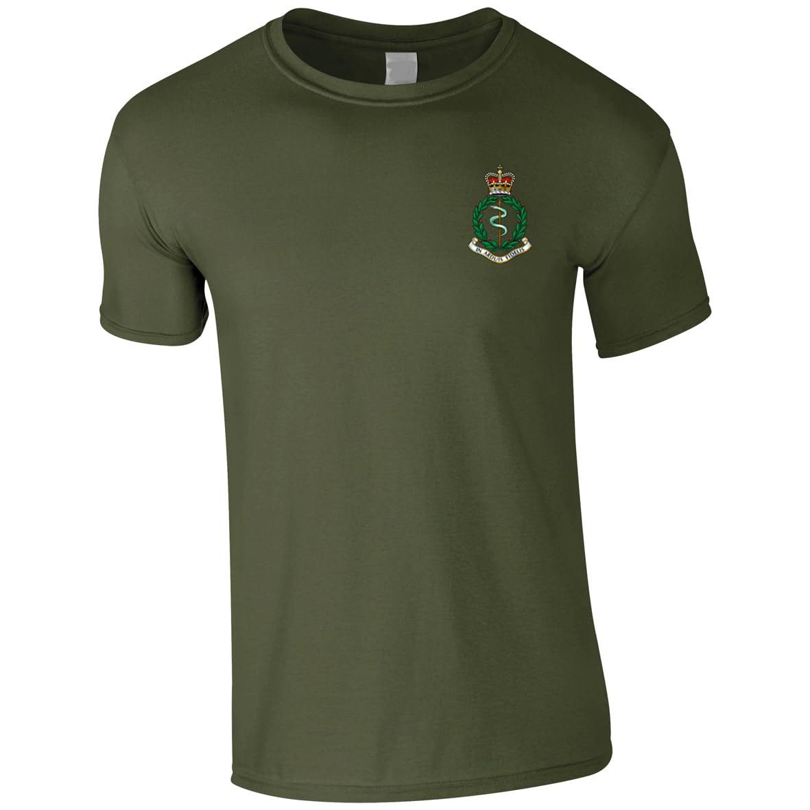 HiViz Kings Embroidered Royal Army Medical Corps Men's Tshirt British Army Insignia MOD Embroidery ** 9 Colours Available ** (UK, Alpha, 3XL, Regular, Regular, Military Green)