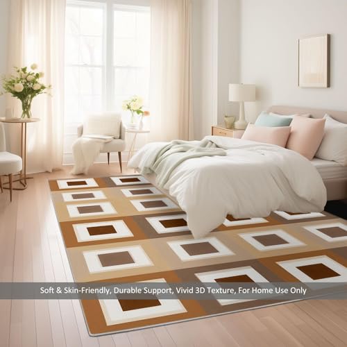 Tapis de sol doux marron pour réchauffer l'ambiance de votre chambre - 4