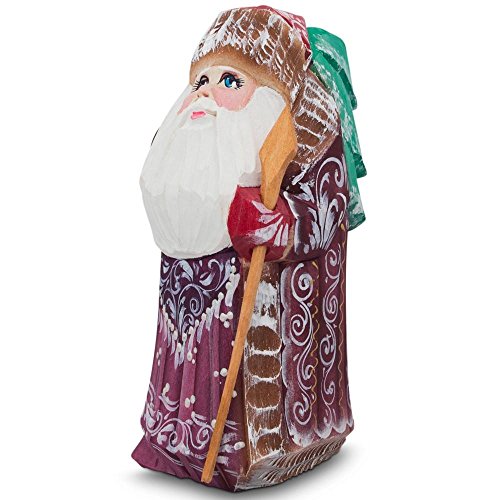 BestPysanky Hand Carved Wooden Santa Figurine 4.75 Inches