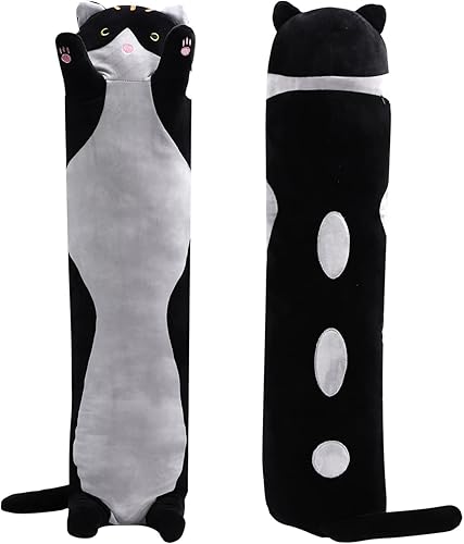 shangman Bonita almohada de peluche con diseño de gato de dibujos animados, almohada larga para dormir, regalo para el día de San Valentín para
