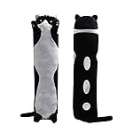 shangman Lovely Plush Cat Doll - Cute Cartoon Soft Stuffed Kitten Pillow, Long Throw Sleeping Pillow, Valentines Day Gift for Kids & Girlfriend (Black, 50cm/19.6in)