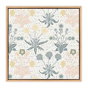 SIGNWIN Framed Canvas Wall Art Leaves Pattern Canvas...