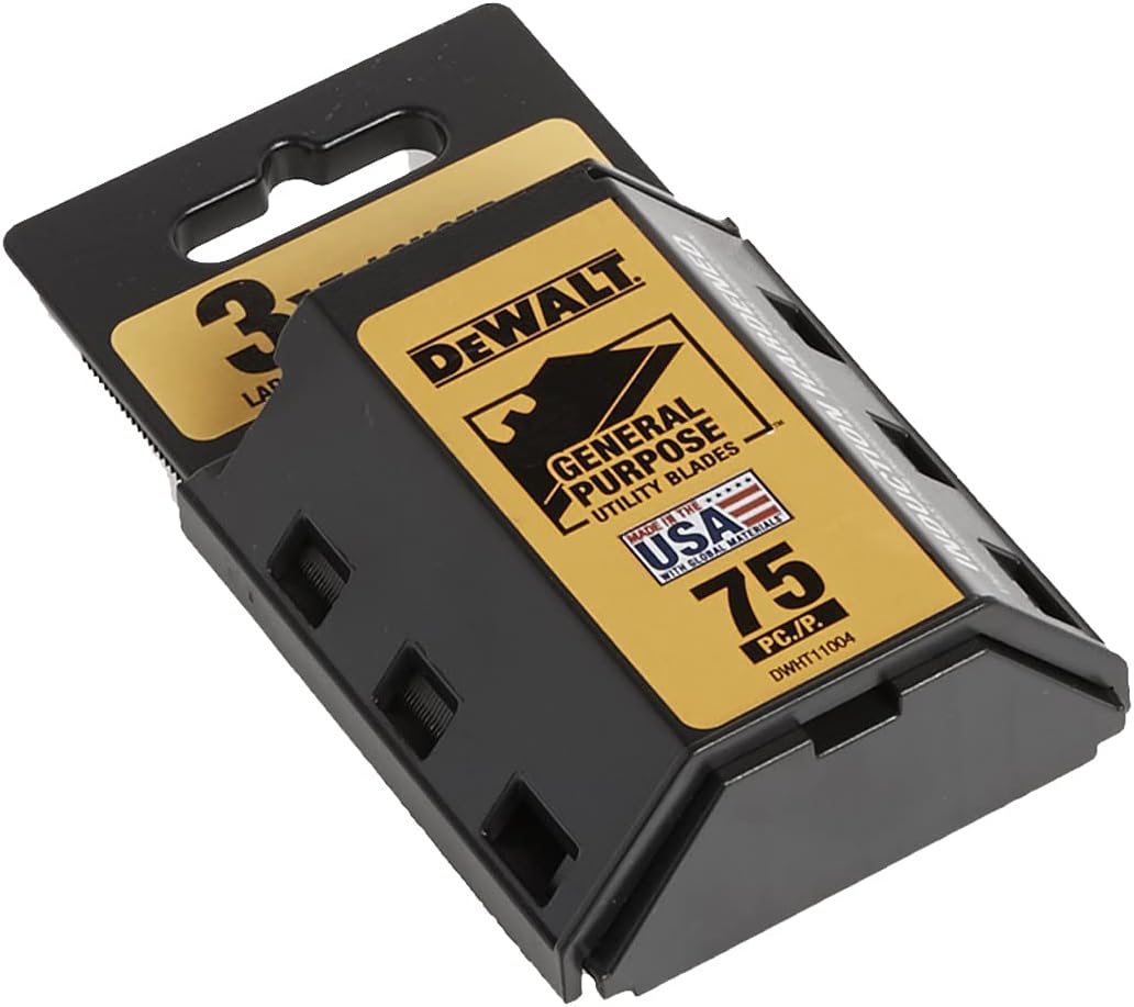 DEWALT Utility Blades, Heavy Duty, 75-Pack (DWHT11004L)