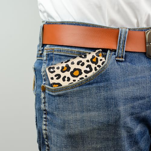 RFID Blocking Leather Wallet for Men Women, Bifold Multifunctional Card Holder Wallet with 12 Card Slots and Large Cash Compartment, Stylish Thin Purse with Top Open, Small Photo Album-Leopard4