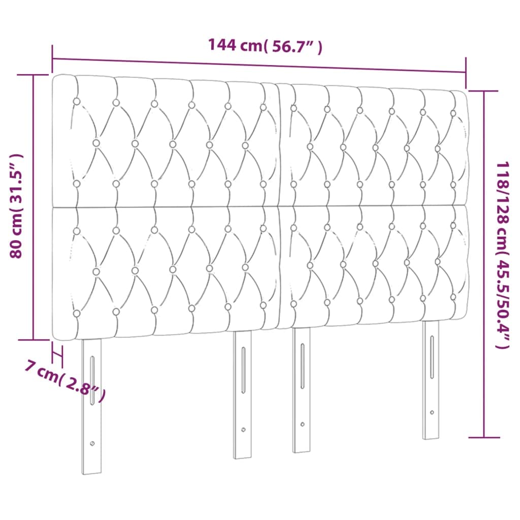 Cabecero de cama LED gris claro, 144 x 7 x 118/128 cm, altura ajustable con cambio de color, funda de tela acolchada, para dormitorio moderno, para jóvenes y adultos