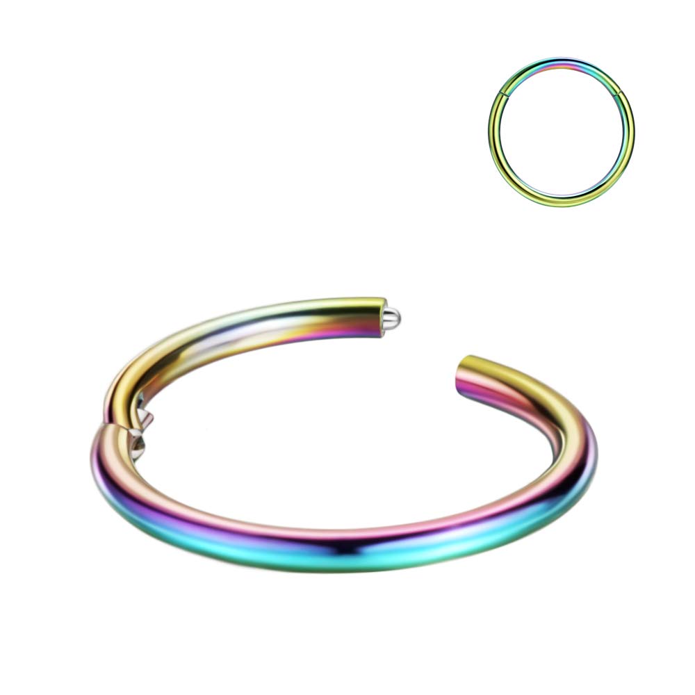 316L Surgical Steel Hypoallergenic Hinged Nose Ring Hoop for Women &amp; Men