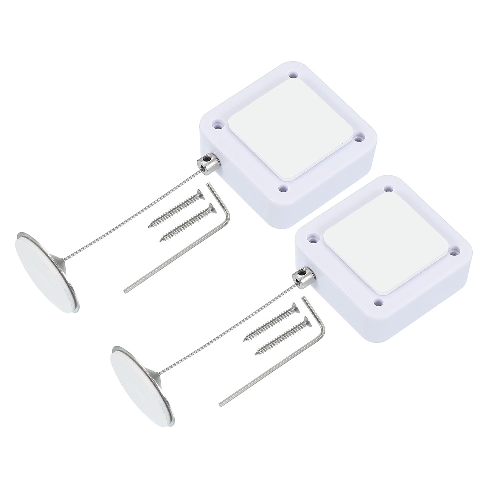 PATIKIL 6.6 ft Retractable Remote Control Tether, 2 Pack Security Cable Lanyard Lock with Double Sided Adhesive & Screw for TV Remote Control Gaming