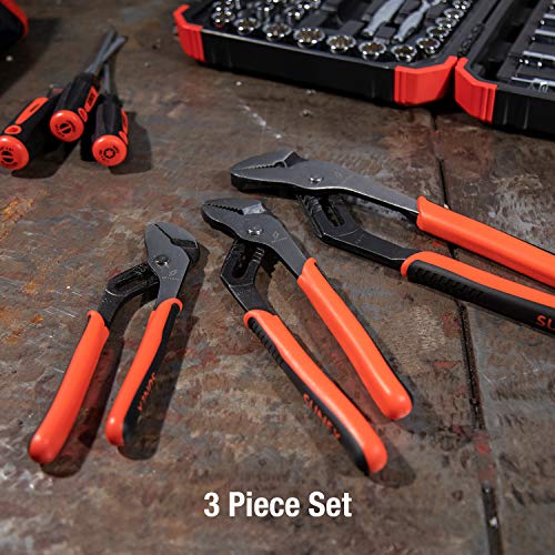 Sunex 3611V Tongue & Groove Pliers Set, 8" Tongue/Groove Joint Pliers, 10" Tongue/Groove Pliers, 12" Tongue/Groove Joint Straight Jaw Pliers, 4Piece #TOP6