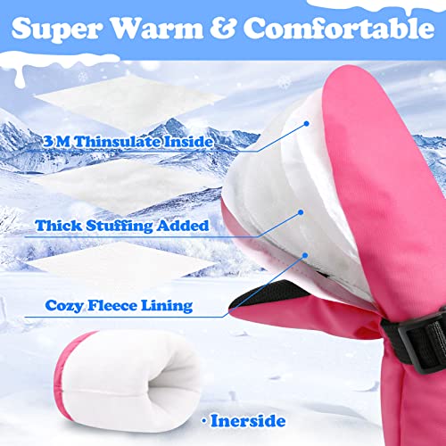 Sarfel Toddler Mittens Waterproof Toddler Snow Mittens Kids Ski Gloves Baby Winter Mitten Kids Snow Gloves Thinsulate 1-7Y3