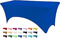 Vista 10 de Funda de mesa ajustada de 4 pies, manteles de elastano negros, manteles elásticos lavables y resistentes a las arrugas para eventos, bodas