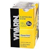 Vivarin Caffeine Gum, 8 Pieces, Sugarfree Chewing Gum, 6 Count