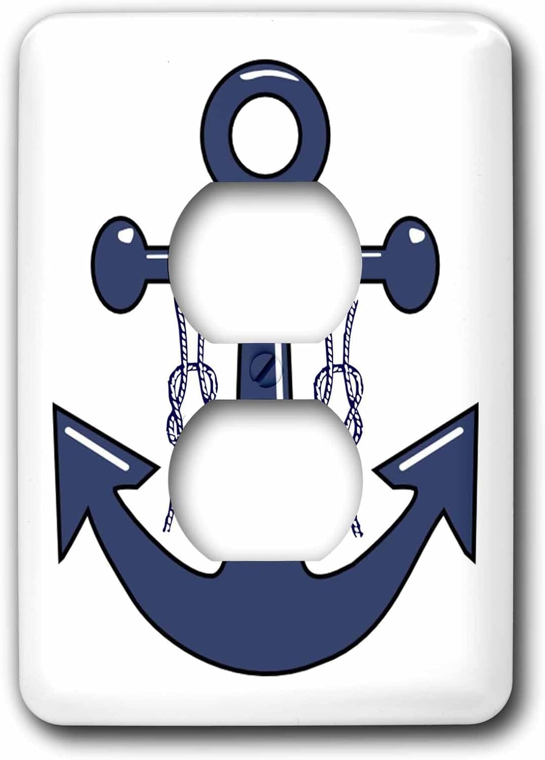 3dRose LLC lsp_47900_6 Navy Blue Anchor N Nautical Knots, 2 Plug Outlet Cover