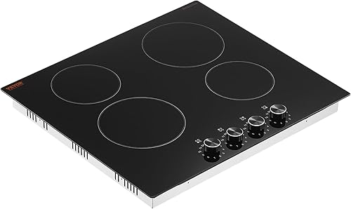 Miniatura 9 de VEVOR Placa de cocina eléctrica de cerámica, estufa eléctrica integrada, con panel de vidrio, control de perilla, 11 niveles de calor, para diversos
