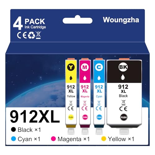Cartouche 912XL pack de 4 encres de remplacement compatibles avec imprimante OfficeJet Pro