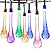 Solar Powered String Lights, DecorNova 20 Feet 30 LED Waterproof Fairy Raindrop String Lights for Outdoor Garden Patio Yard Party Christmas Holiday Decorations, Multi Color