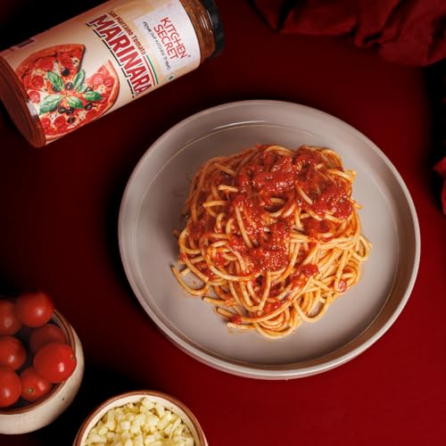 Image of Kitchen Secret San Marzano Tomato Marinara Sauce, 390g - Rich Italian Pizza & Pasta Sauce - Made with Extra Virgin Olive Oil & Fresh Basil - No Preservatives, Colors or Artificial Flavors