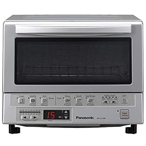 Panasonic FlashXpress Compact Toaster Oven with Double Infrared Heating, Crumb Tray and 1300 Watts of Cooking Power – 4 Slice Countertop Toaster Oven – NB-G110P (Stainless Steel) (Renewed)