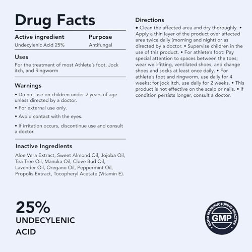 antifungal pen  cures most athletes foot jock itch and ringworm - 25 undecylenic acid with added tea tree jojoba clove bud oils amp aloe - 3-pack twist pen 9ml volume