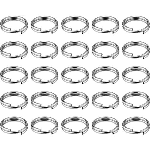 eBoot 50 Pieces Small Key Chain Ring Split Rings Key Chains for Keys Organization, Silver Color (15 mm Diameter)