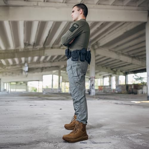 Image of NORTIV 8 Men's Waterproof Tactical Work Boots Cushion Sole Lightweight Leather Non-Slip Combat Boots with Arch Support for Military Motorcycle Hiking HydroRange