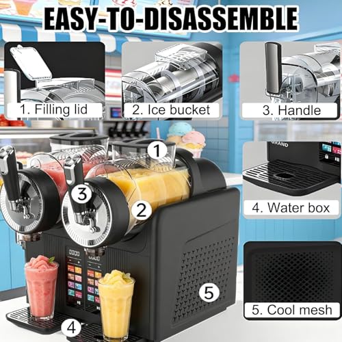 Máquina de helado 7 en 1 de 2 tanques para bebidas y postres 8