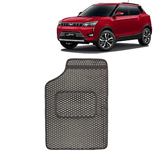 Image of Kingsway Dotted Design Car Floor Foot Mats Universal Fit for Mahindra XUV 300, Model Year : 2019 Onwards, Water and Dustproof, Color Black, Set of 5 Pieces