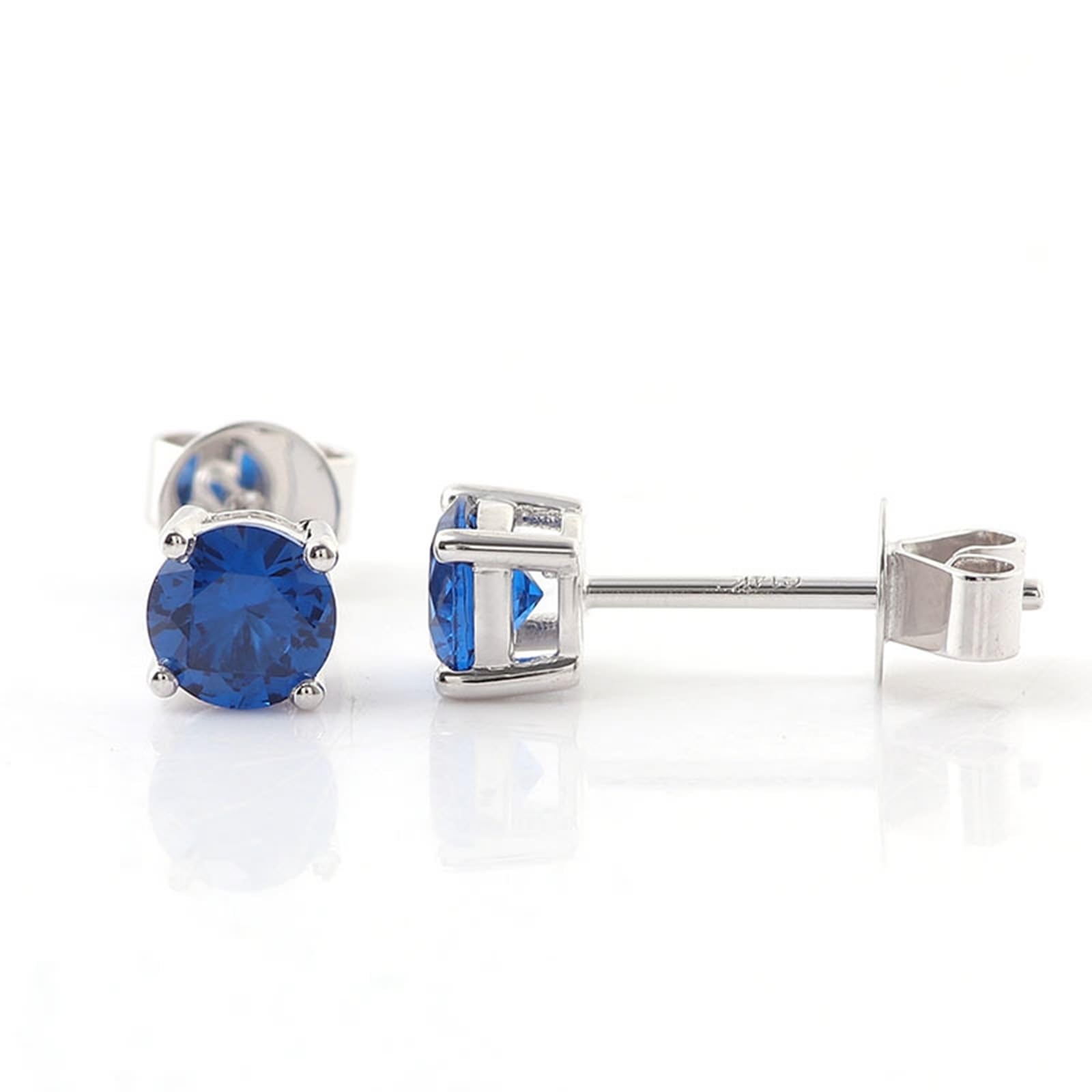 Epinki Weiß Gold 18 Karat 750 Ohrstecker Echter Schmuck, Klassiker Ohrstecker Weihnachten mit Labor Erstellt Saphir Blau 2ct, 18K Gold Ohrringe Hängend