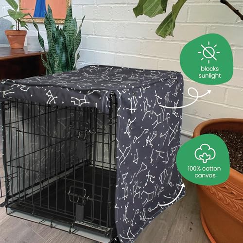 Molly Mutt Rocketman Dog Crate Cover, 100% Cotton Canvas Cover with 2 Roll-Up Panels, Ideal for Dog or Cat Crate, Durable, Washable, and Free of Harmful Chemicals, 24" x 18" x 21" - Image 5