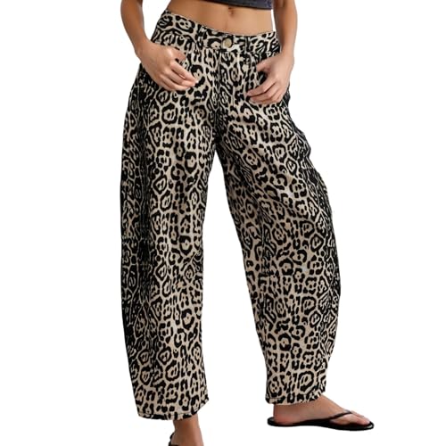 Pantalones vaqueros mujer holgados y de pierna ancha estilo bohemio
