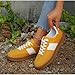Women’s Retro Sneakers – Mustard Yellow Gum Sole Trainers, Vintage German Army Inspired Fashion Shoes, Colorful Casual Streetwear (Sizes 5.5–10) (Yellow,9)