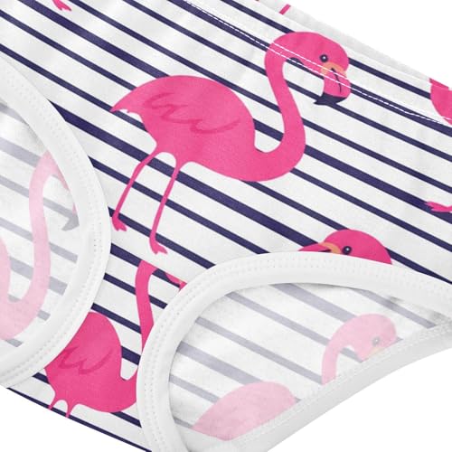 Cotton Toddler Underwear Floral Cute Pink Flamingos Stripes Cute Panties Girl Fun Print Kids Briefs Undies 2t4