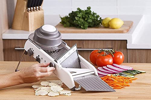 Image of Adjustable Multifunctional Manual Mandoline Slicer Stainless Steel Vegetable Fruits Onion Tomato Slicers Cutter, Chopper and Grater for Kitchen Use
