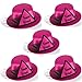 Produktbild Party-Teufel® 5er Set Mini Hut Aufschrift Team Braut, PInk mit Dreieck sowie Brautschleier in Schwarz und Haarclips Junggesellenabschied