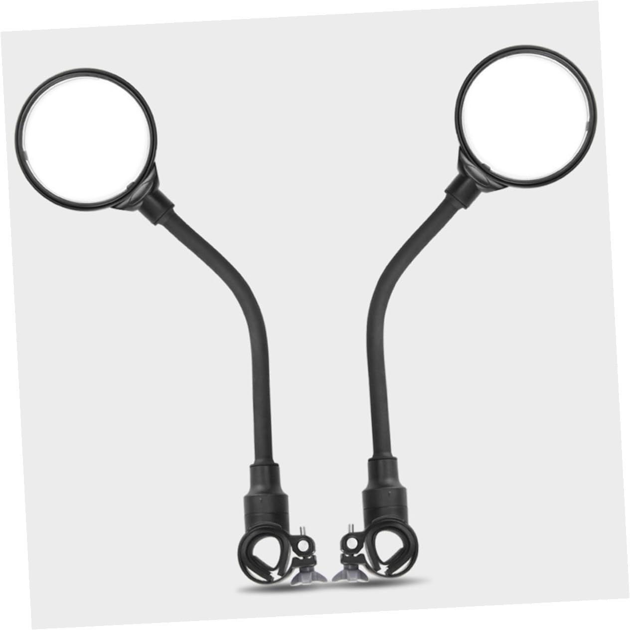 2 Pezzi Specchio Retrovisore Nero per Regolabile Bicicletta | Installazione Facile, Visione Larga e Chiara, Alluminio, Abs e Acrilico, per Scooter e Mountain Bike