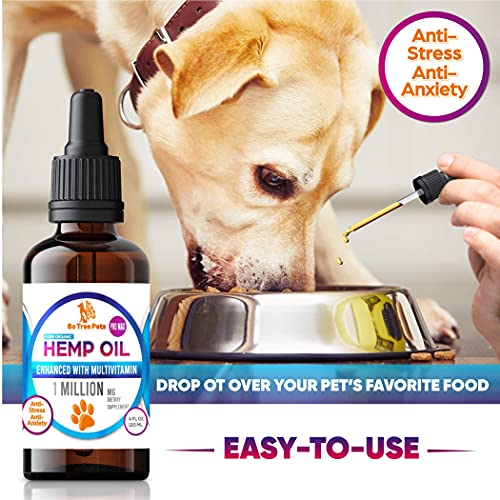 Bo Tree Pets Mega Dose Multivitamin Enhanced Hemp Oil For Dogs And Cats Made In Usa - Omega 3, 6, And 9, Antioxidants And Multivitamins (4 Fl Oz) #TOP1