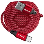 Extra Long 7M Braided USB C Charger Cable - PS5 & Nintendo Switch Compatible (Red)