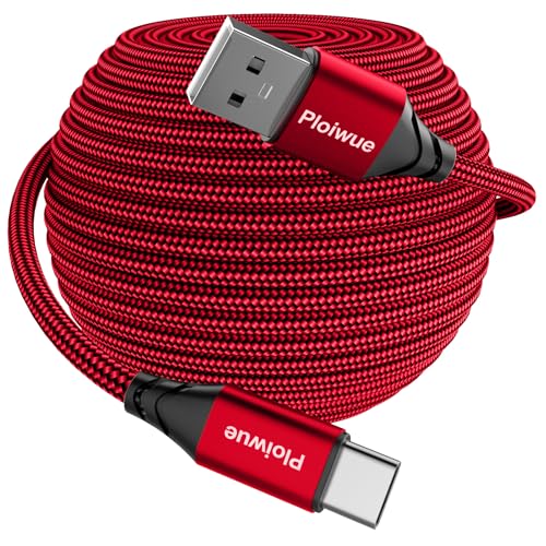 Cable USB C extralargo de 10 m, USB 2.0 A a tipo C, cable de carga rápida para Samsung Galaxy, LG, Moto, Sonyxepria, XiaomiRedmi, smartphones, tabletas, laptop, cámara de seguridad, controlador PS5 y