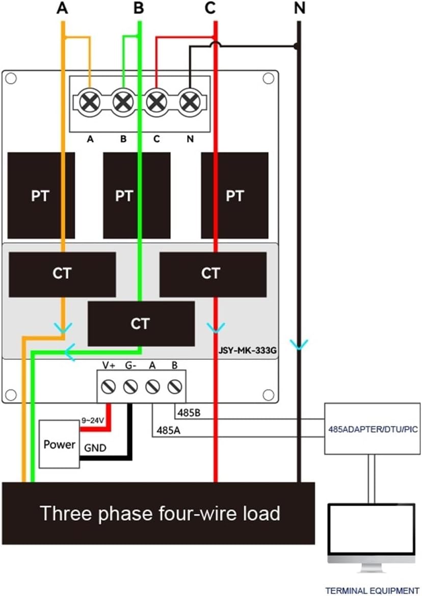 JSY-MK-333G 500A AC Three-Phase Bidirectional Power Meter