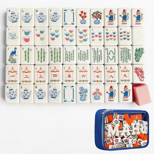 American Mahjong 4 Layer Mahjong Tiles Set 160 Acrylic miniatura 1
