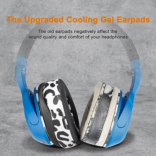 Image of SOULWIT Cooling-Gel Earpads Replacement for Skullcandy Hesh & Hesh 2 Wireless Over-Ear Headphones, Ear Pads Cushions with Noise Isolation Foam - Snow Leopard