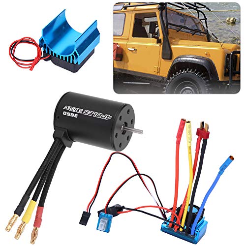 Silnik bezszczotkowy ESC, 3650 45A/60A/80A/120A ze stopu 1:10 zdalnie sterowany silnik pojazdu ESC zestaw RC Motor 3100KV, bezszczotkowy ESC i radiator pasujący do 1/10 RC Toy Car (120A)