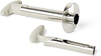 Amazon Basics Pineapple Corer Slicer & Apple Corer 2-Piece Set - Stainless Steel, Dishwasher Safe, Linen Gray