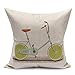 Poduszka Case Cytryna Pomarańczowy Grapefruitowy Rowerowy Rzut Poszewka na Poszewka Bawełniana Pościel Sofa Pokrywa Poduszka Gqichefu. (Color : Lime bicycle)
