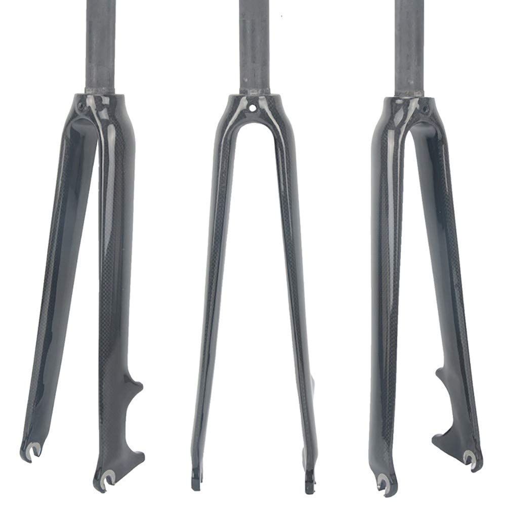 AZQOHMIS Bike Suspension Fork,700C Mountain Bike Front Fork,Bicycle Front Fork Carbon Fiber/Straight Tube 28.6mm * 300mm/Discbrake/Wheel Set Up To 700 * 25C ??(One)