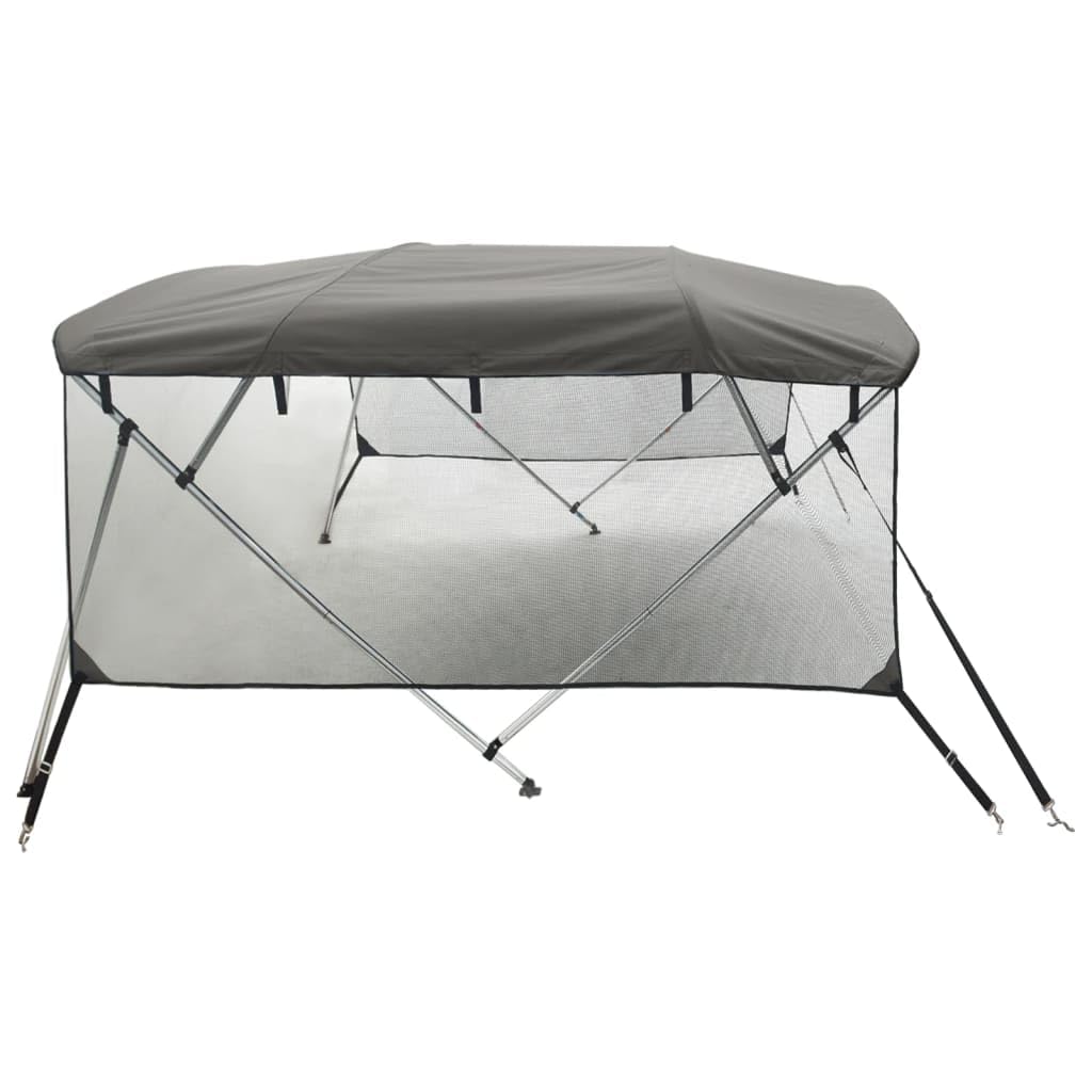vidaXL Toit bimini à 4 arceaux parois en maille 243x(200-213)x137 cm