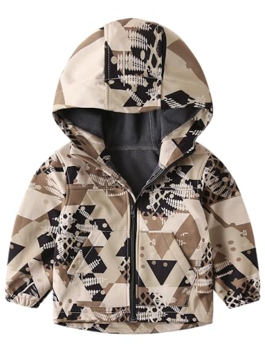 SEAUR - Toddler Kid Boy Girl Windproof Hooded Jacket with Pants Fleece lined Waterproof Jacket Coat Trousers Child Rain Suit