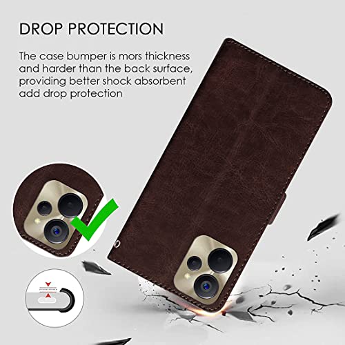 Image of Flip Cover Back Case for Realme 9i 5G | Premium Leather Finish | Inbuilt Pockets & Stand | Flip Cover Back Case for Realme 9i 5G (Coffee)