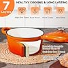 Onader Saucepan Set with Lid, 1QT & 2QT Small Enameled Cast Iron Pot Sets for Cooking, Nonstick Sauce Pan Dutch Oven, Induction Compatible, Heavy Duty – Sunset Orange #5