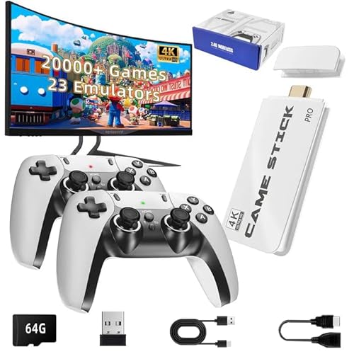 2025 Retro Gaming Console Pro, with 20,000+ Games and 23 Emulators, with Retro Hub Game Stick 2.0, 4K Hdmi Output, 2.4g Wireless Plug and Play Video Games for TV (1)