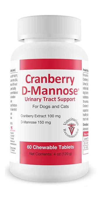 Pet Health Solutions Cranberry D-Mannose Natural Supplement for Cats and Dogs, 60 Tablets